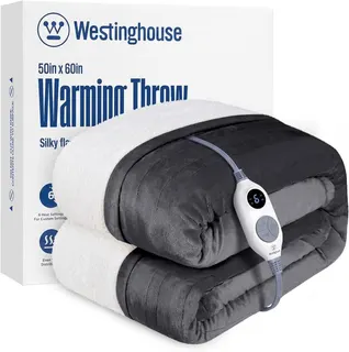 Westinghouse Flannel to Sherpa Heated Throw (50 x 60 in)